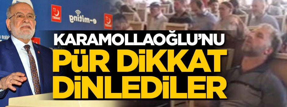 Karamollaoğlu'nu dinleyen Saadetliler dikkat çekti