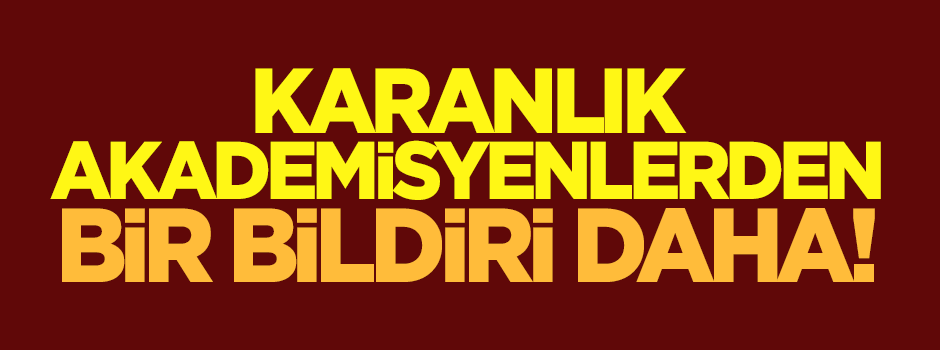 Karanlık akademisyenlerden bir bildiri daha!