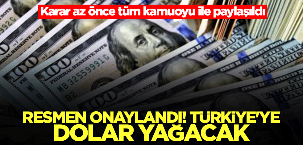 Karar az önce duyuruldu! Türkiye'ye dolar yağacak