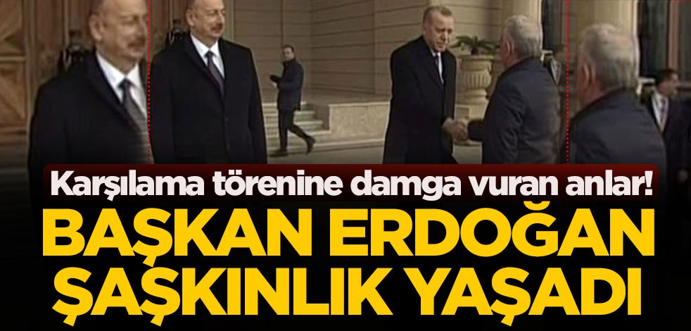 Karşılama törenine damga vuran anlar! Erdoğan şaşkınlık yaşadı
