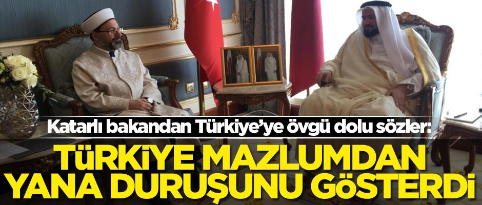 Katarlı bakandan Türkiye'ye övgü dolu sözler: Türkiye mazlumdan yana duruşunu gösterdi