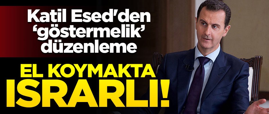 Katil Esed'den 'göstermelik' düzenleme! El koymakta ısrarlı