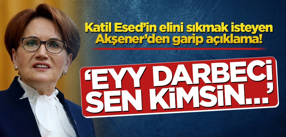 Katil Esed’in elini sıkmak isteyen Akşener’den garip açıklama! ‘Eyy darbeci sen kimsin…’