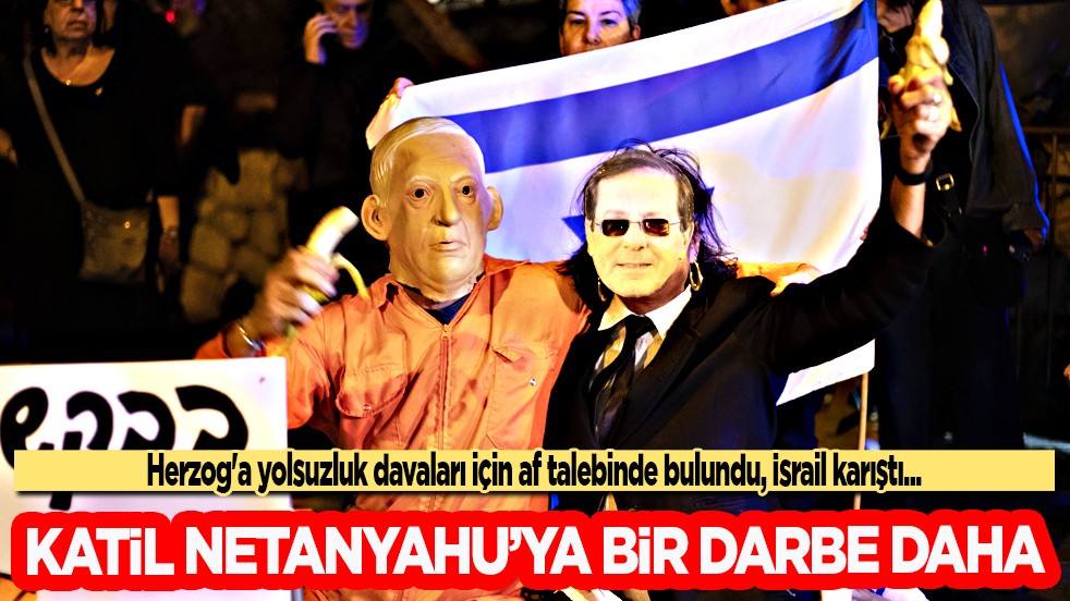 Katil Netanyahu için sokağa döküldüler! Başına 'muz' bile koydular...