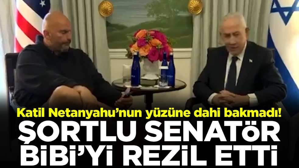 Katil Netanyahu’nun yüzüne dahi bakmadı! Şortlu senatör Bibi’yi rezil etti