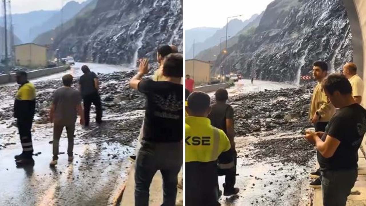 Kayaların altında kalmaktan kıl payı kurtuldu
