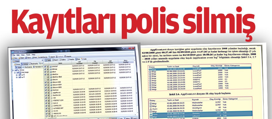 Kayıtları polis silmiş