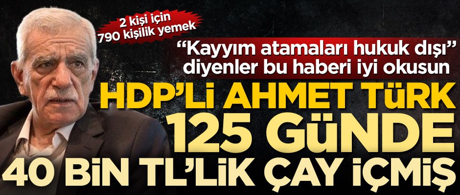 "Kayyım atamaları hukuk dışı" diyenler iyi baksın! HDP'li Ahmet Türk, 125 günde 60 bin TL'lik çay içmiş