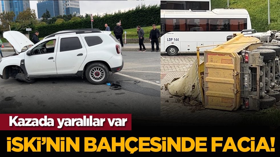 Kazada yaralılar var! İSKİ’nin bahçesinde facia!