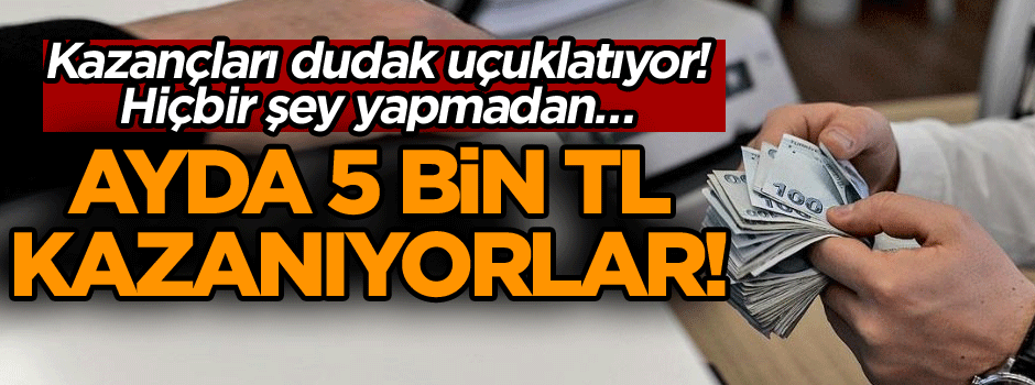 Kazançları dudak uçuklatıyor! Hiçbir şey yapmadan… Ayda 5 bin TL kazanıyorlar!