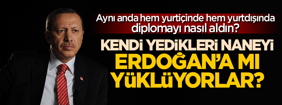 Kendi yedikleri naneyi Erdoğan'a mı yüklüyorlar?