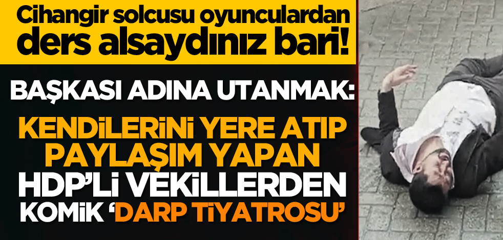 Kendilerini yere atıp paylaşım yapan HDP’li vekillerden ‘komik darp tiyatrosu’