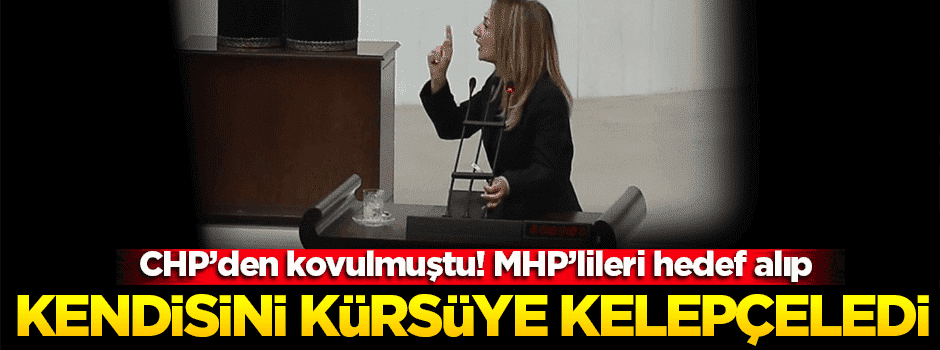 Kendisini Meclis kürsüsüne kelepçeledi