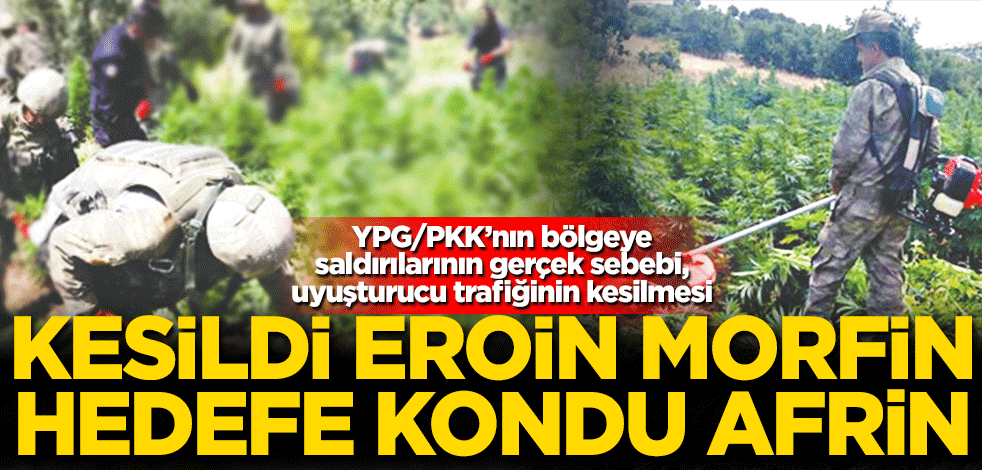 Kesildi eroin, morfin hedefe kondu Afrin!