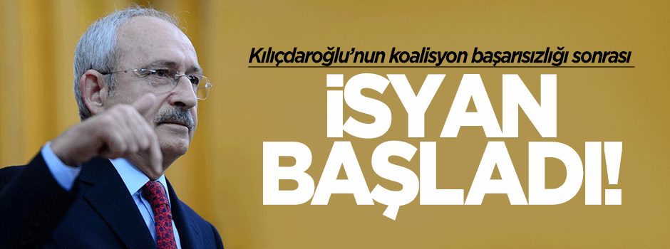 Kılıçdaroğlu'na isyan başladı!