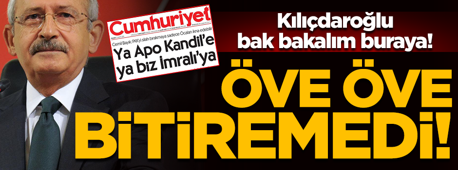 Kılıçdaroğlu'nun öve öve bitiremediği PKK sözcüsü gazete: Cumhuriyet!