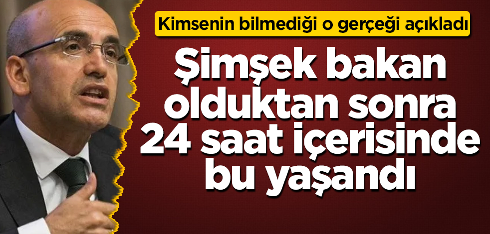 Kimsenin bilmediği o gerçeği açıkladı! Mehmet Şimşek bakan olduktan sonra, 24 saat içerisinde bu yaşandı