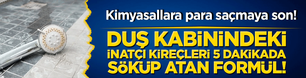 Kimyasallara para saçmaya son! Duş kabinindeki inatçı kireçleri 5 dakikada söküp atan formül!