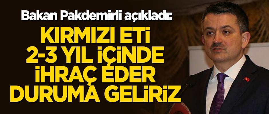 "Kırmızı eti 2-3 sene içerisinde ihraç eder duruma geliriz"