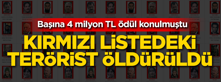 Kırmızı listedeki terörist öldürüldü