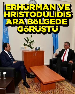 KKTC Cumhurbaşkanı Erhürman, Rum lider Hristodulidis ile ara bölgede görüştü