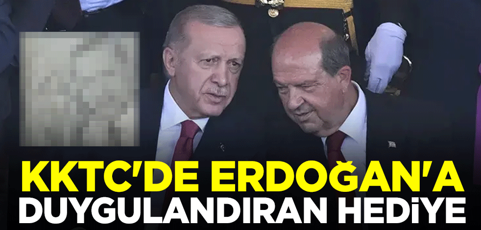 KKTC'de Cumhurbaşkanı Erdoğan'a duygulandıran hediye