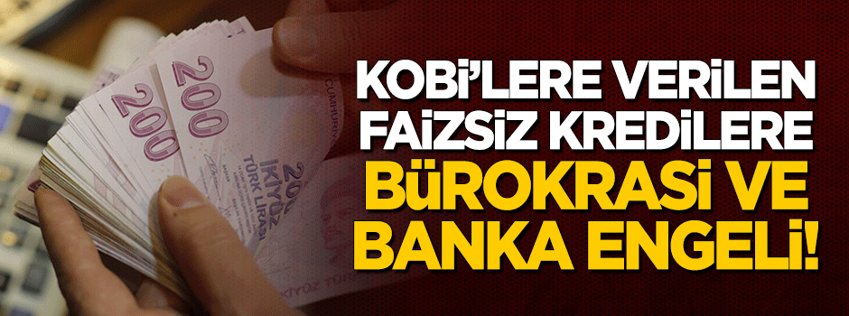 KOBİ'lere verilen faizsiz kredilere 'bürokrasi' ve 'banka' engeli!