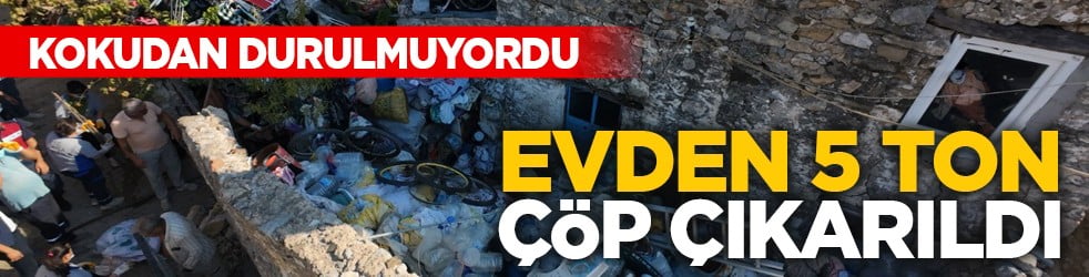 Kokudan durulmuyordu: Evden 5 ton çöp çıkarıldı