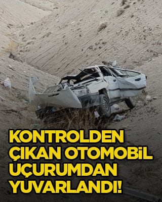 Kontrolden çıkan otomobil uçurumdan yuvarlandı!