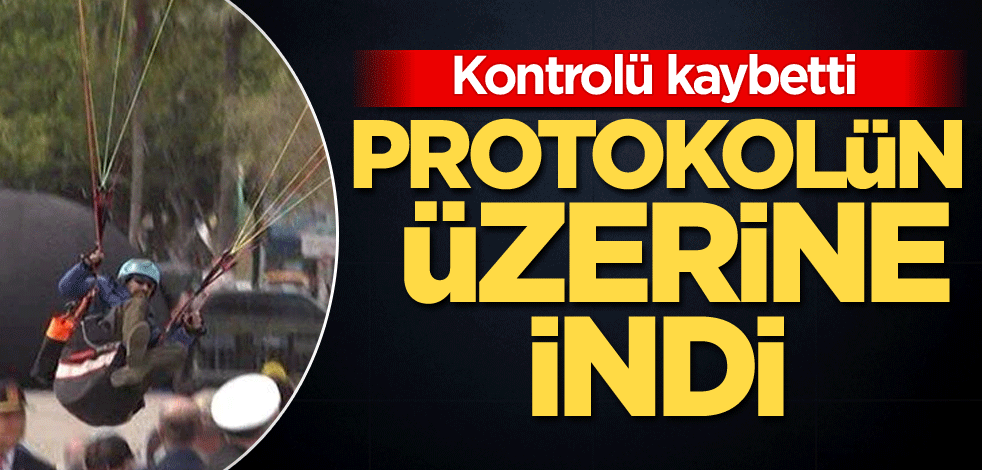 Kontrolü kaybetti, protokolün üzerine indi