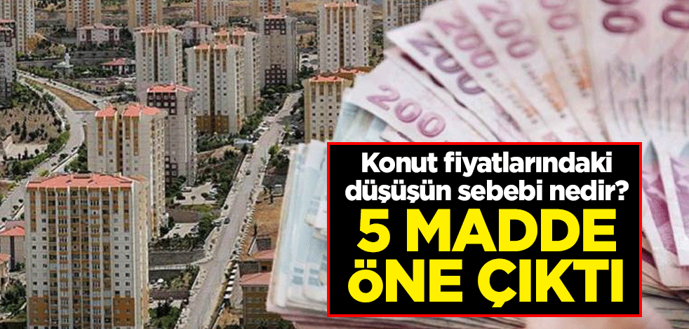 Konut fiyatlarındaki düşüşün sebebi nedir? 5 madde öne çıktı