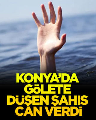 Konya’da gölete düşen şahıs can verdi