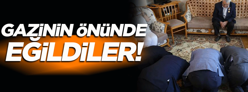 Kore gazisinin önünde eğildiler!