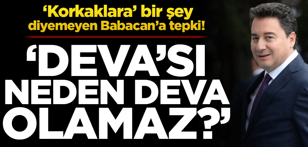 ‘Korkaklara’ bir şey diyemeyen Babacan’a tepki! ‘DEVA’sı neden deva olamaz?’