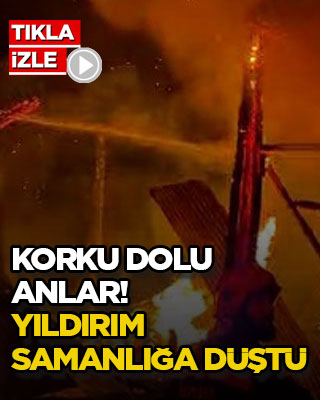 Korku dolu anlar! Yıldırım samanlığa düştü