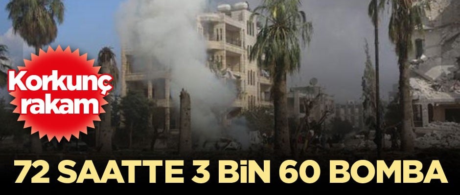 Korkunç rakam: 72 saatte 3 bin 60 bomba