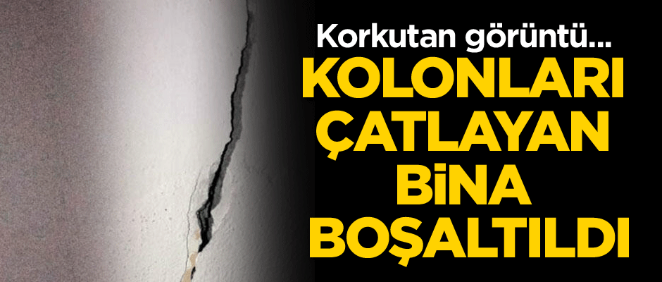 Korkutan görüntü... Kolonları çatlayan bina boşaltıldı