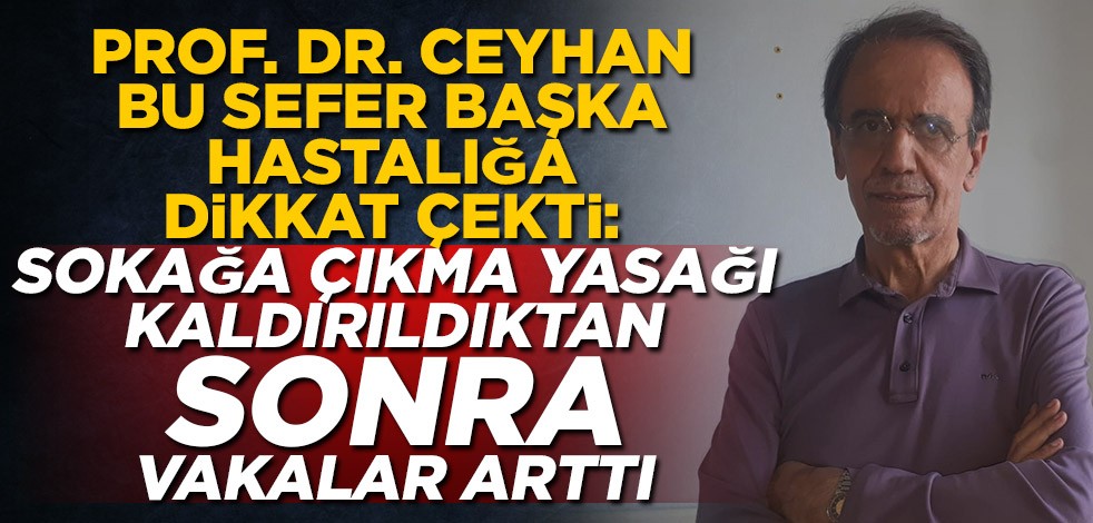 Koronavirüs Bilim Kurulu Üyesi Prof. Dr. Mehmet Ceyhan bu sefer başka hastalığa dikkat çekti: Sokağa çıkma yasağı kaldırıldıktan sonra vakalar arttı