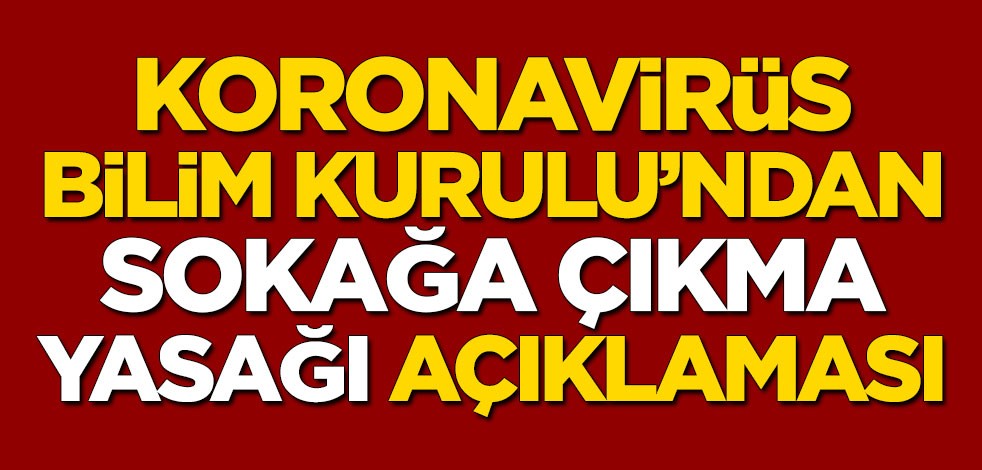 Koronavirüs Bilim Kurulu'ndan sokağa çıkma yasağı açıklaması