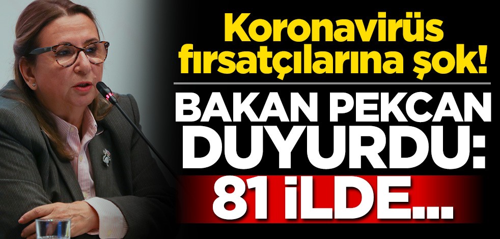 Koronavirüs fırsatçılarına şok! Bakan duyurdu: 81 ilde...