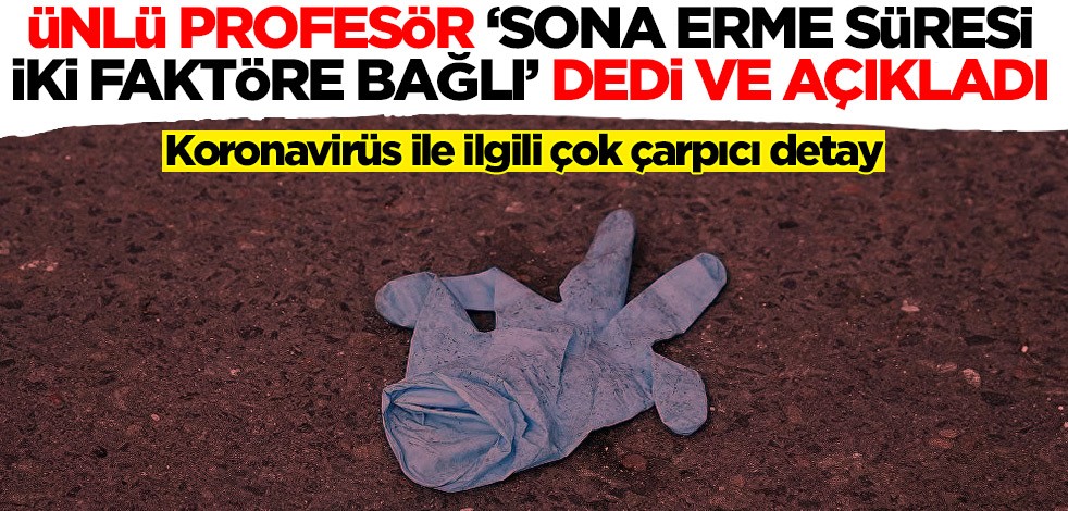 Koronavirüs ile ilgili çok çarpıcı detay! Ünlü profesör 'Sona erme süresi iki faktöre bağlı' dedi ve açıkladı