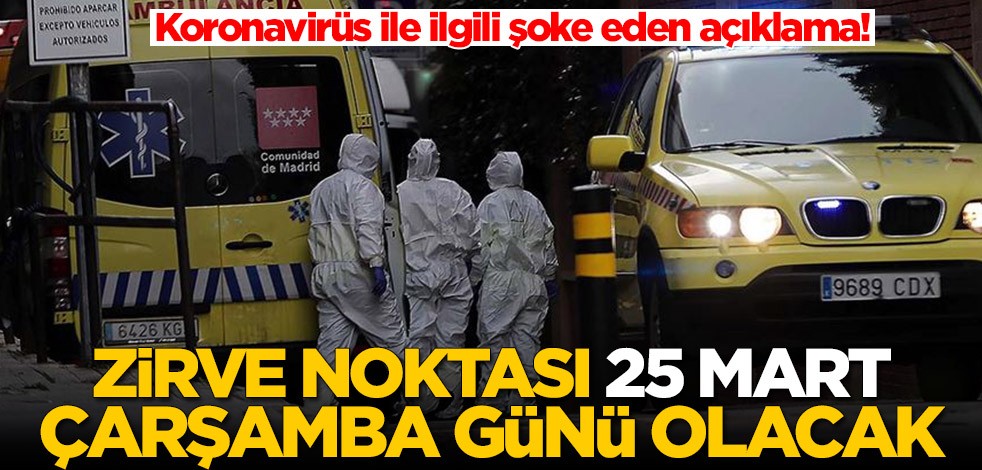 Koronavirüs ile ilgili şoke eden açıklama! Zirve noktası 25 Mart olacak