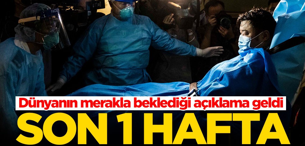 Koronavirüs konusunda dünyanın merakla beklediği açıklama geldi! Son 1 hafta