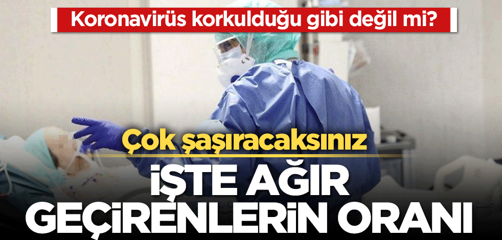 Koronavirüs korkulduğu gibi değil mi? İşte ağır geçirenlerin şaşırtan oranı