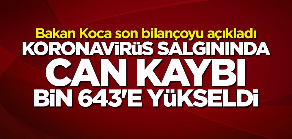 Koronavirüs salgınında can kaybı bin 643'e yükseldi