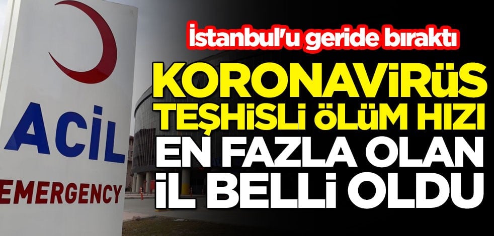 Koronavirüs teşhisli ölüm hızı en yüksek il belli oldu! İstanbul'u geride bıraktı