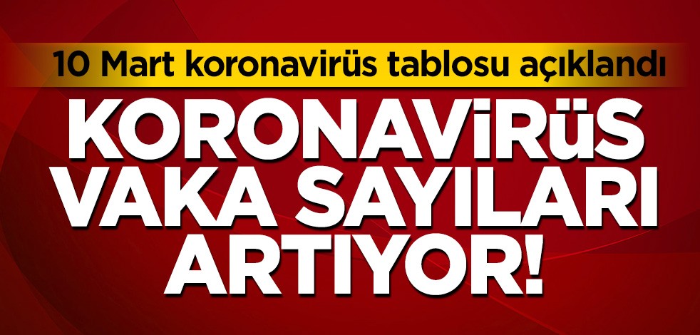 Koronavirüs vaka sayıları artıyor! 10 Mart koronavirüs tablosu açıklandı