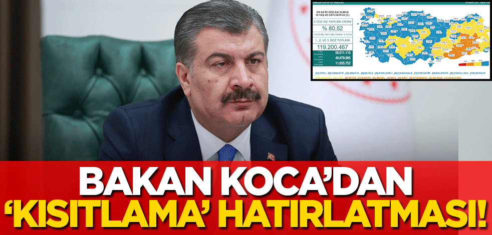 Koronavirüs verileri açıklandı! Bakan Koca'dan 'kısıtlama' hatırlatması