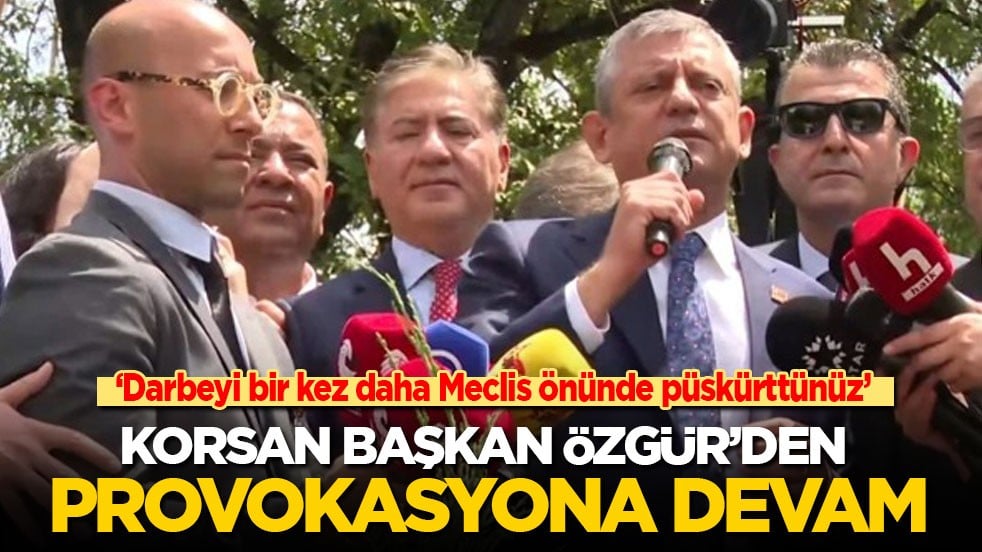 Korsan Başkan Özgür'den provokasyona devam: Darbeyi bir kez daha Meclis önünde püskürttünüz!