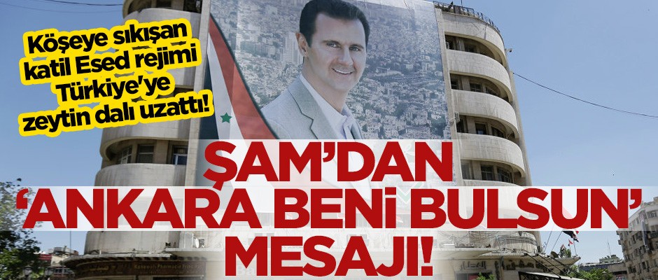Köşeye sıkışan katil Esed rejimi Türkiye'ye zeytin dalı uzattı!